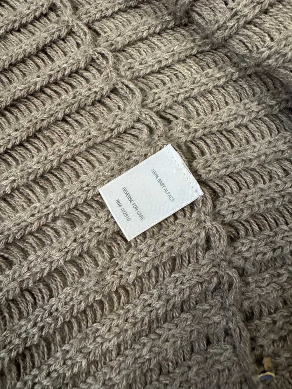 Garnet Hill 100% Baby Alpaca Open Front Drop Stitch Knit Drape Cardigan Medium